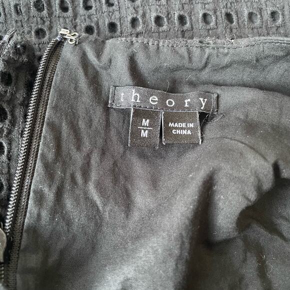 Theory Bell R Tank Blouse Eyelet Black M $140 - Picture 4 of 10